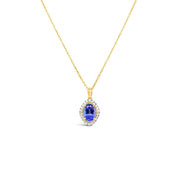Irisa by Martin Binder Tanzanite & Diamond Oval Halo Necklace
