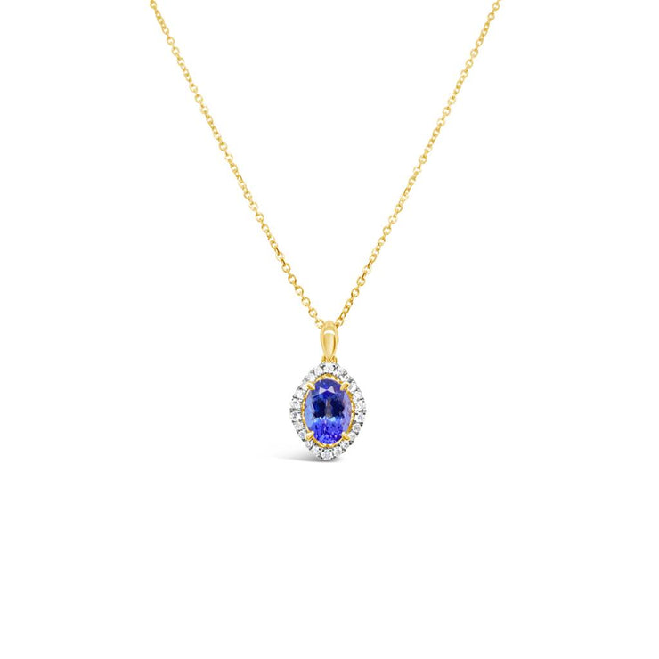 Irisa by Martin Binder Tanzanite & Diamond Oval Halo Necklace