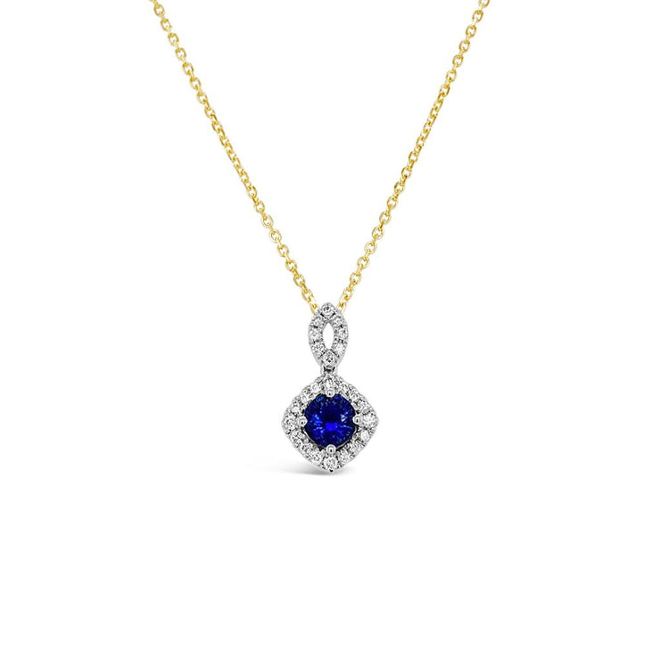 Irisa by Martin Binder Halo Blue Sapphire & Diamond Necklace