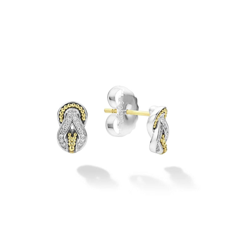 LAGOS Newport Small Knot Diamond Stud Earrings