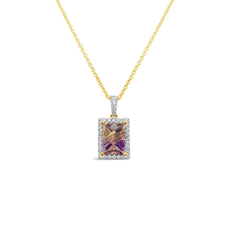 Irisa by Martin Binder Ametrine Fantasy Cut & Diamond Pendant Necklace