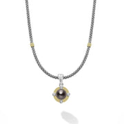 LAGOS Luna Two-Tone Tahitian Black Pearl & Diamond Caviar Necklace