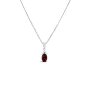 Color by Martin Binder Oval Garnet & Diamond Pendant Necklace