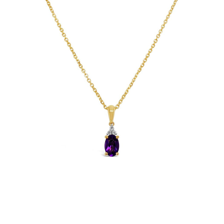 Irisa by Martin Binder Oval Amethyst & Diamond Pendant Necklace