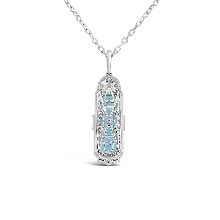 Irisa by Martin Binder Aquamarine & Diamond Half Moon Necklace