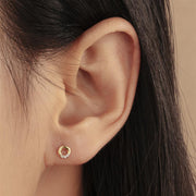 Aurelie Gi Lena Open Circle Diamond Stud Earrings