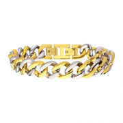 INOX Two-Tone Curb Chain Bracelet