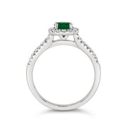 Irisa by Martin Binder Emerald & Diamond Halo Ring