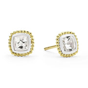 LAGOS Caviar Color 18K Gold and White Topaz Stud Earrings