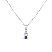 Irisa by Martin Binder Oval Blue Sapphire & Diamond Accent Necklace