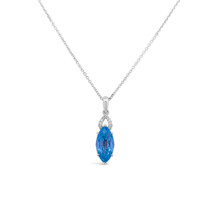 Irisa by Martin Binder Marquise Blue Zircon & Diamond Necklace