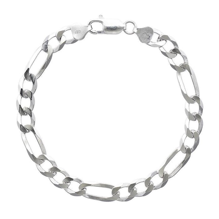 Rox by Martin Binder Silver 9.5mm Figaro Chain Bracelet