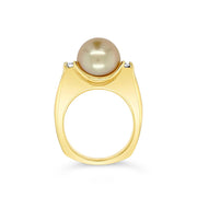 Miyana by Martin Binder Golden South Sea Pearl & Diamond Ring