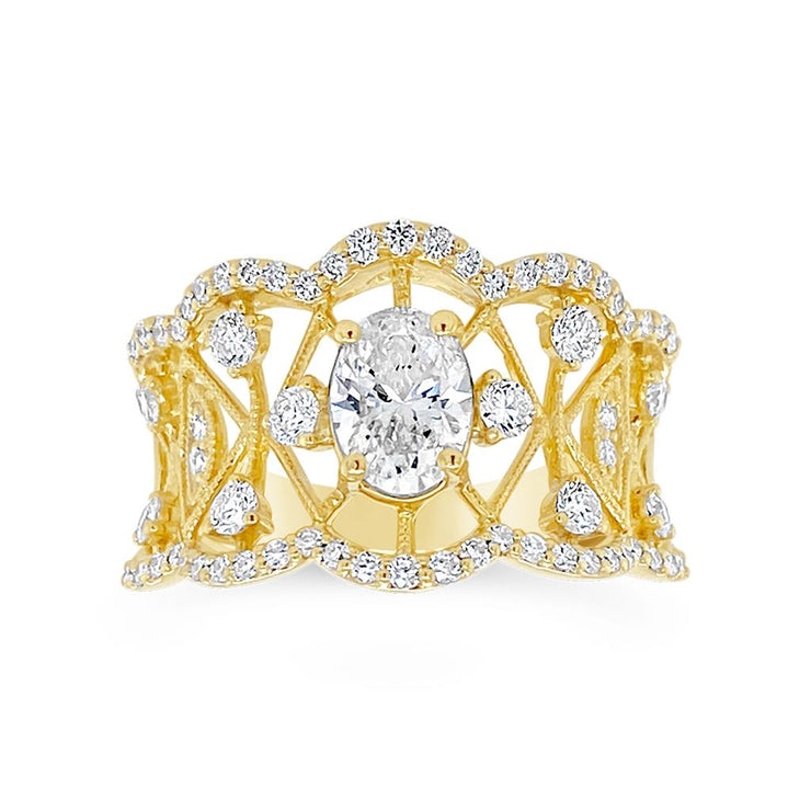 Yes by Martin Binder Ornate Wide Diamond Engagement Ring (1.32 ct. tw.)