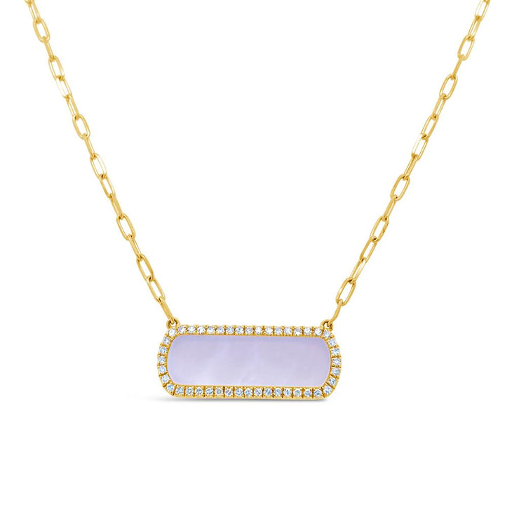 Irisa by Martin Binder Mother of Pearl & Diamond Bar Necklace