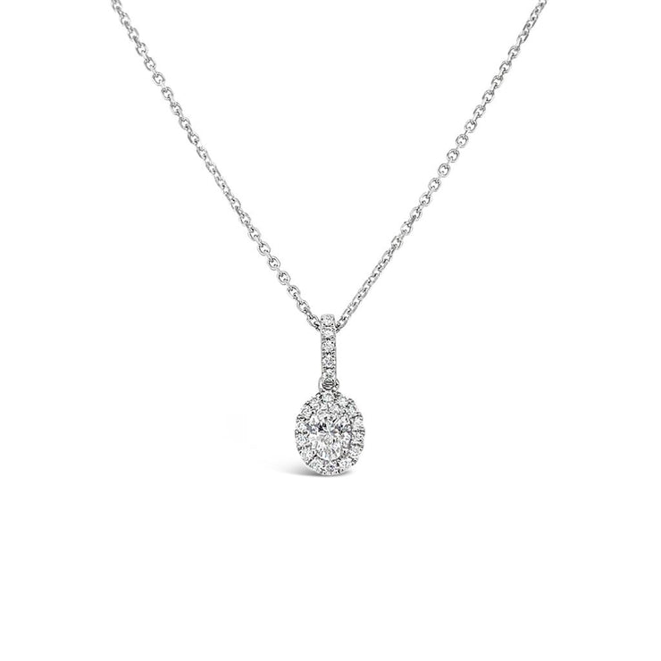 Clara by Martin Binder FOREVERMARK Oval Diamond Halo Necklace (0.38 ct. tw.)