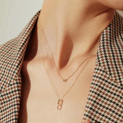 Aurelie Gi Isla Diamond Paper Clip Necklace