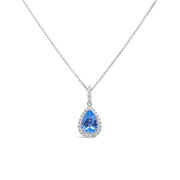 Irisa by Martin Binder Pear Aquamarine & Diamond Necklace