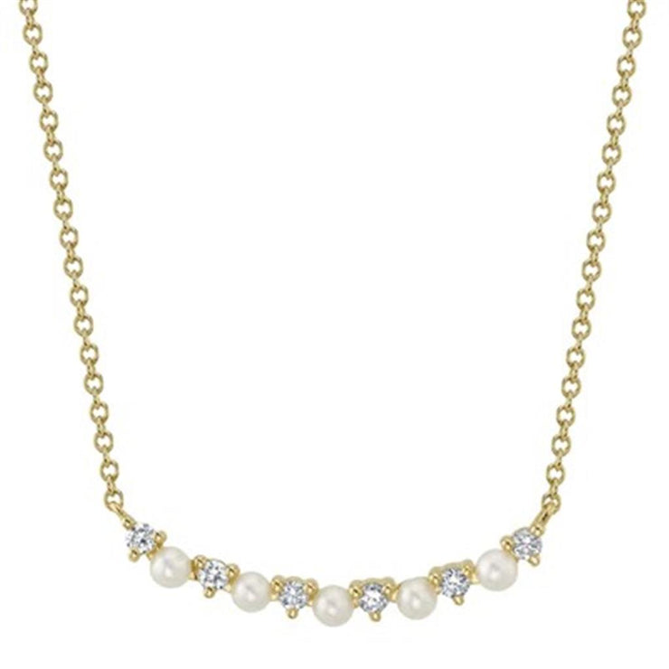 Shy Creation Cultured Pearl & Diamond Necklace