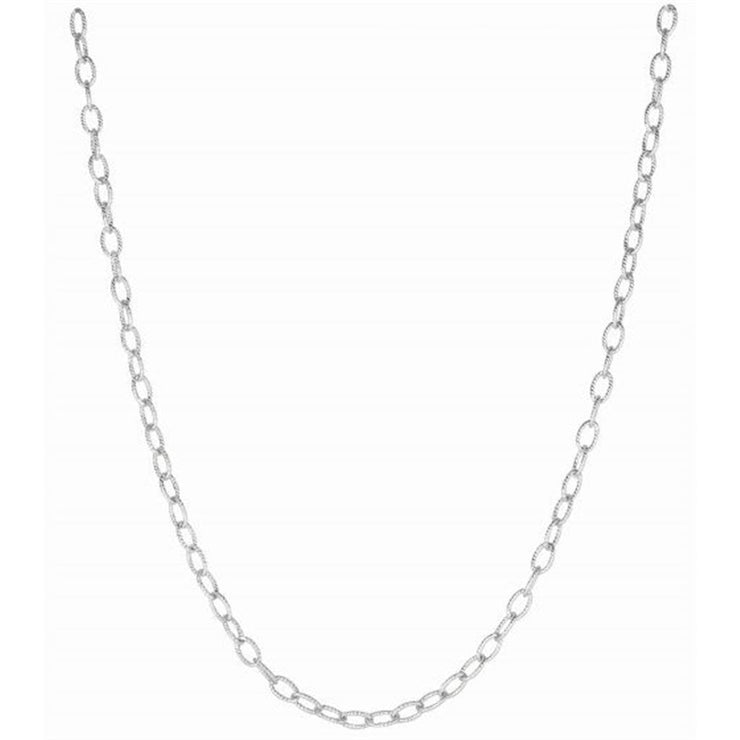 Rox by Martin Binder Silver Textured Cable Link Chain Necklace
