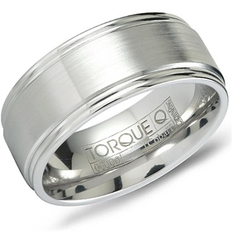 Crown Ring Torque White Cobalt 9mm Wedding Band