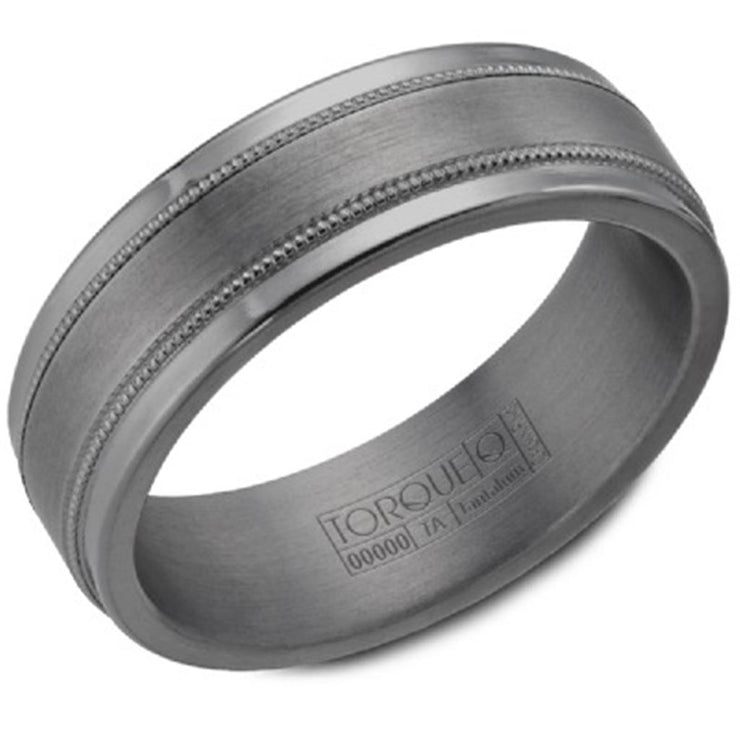 Crown Ring Torque Grey Tantalum 7mm Wedding Band