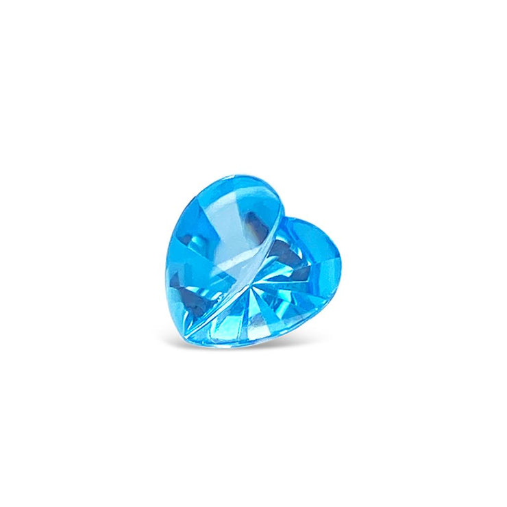 One Heart Cut Swiss Blue Topaz Gemstone (10mm)