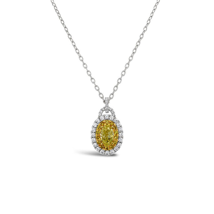 Clara by Martin Binder Yellow Diamond Halo Pendant Necklace (2.69 ct. tw.)