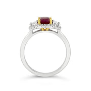 Irisa by Martin Binder Unique Ruby & Diamond Three Stone Ring