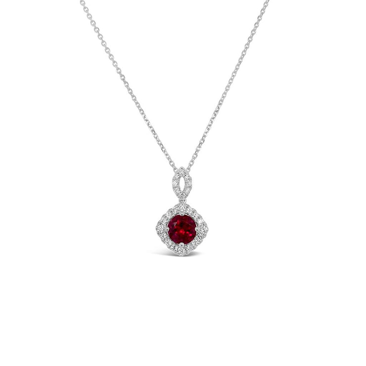 Irisa by Martin Binder Halo Pink Tourmaline & Diamond Necklace