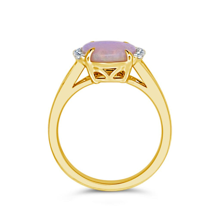 Irisa by Martin Binder Australian Opal & Diamond Half Halo Ring
