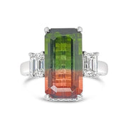 Irisa by Martin Binder Bi-Color Tourmaline & Diamond Three Stone Ring
