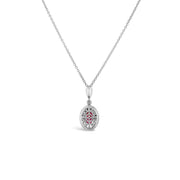 Irisa by Martin Binder Ruby & Diamond Halo Pendant Necklace