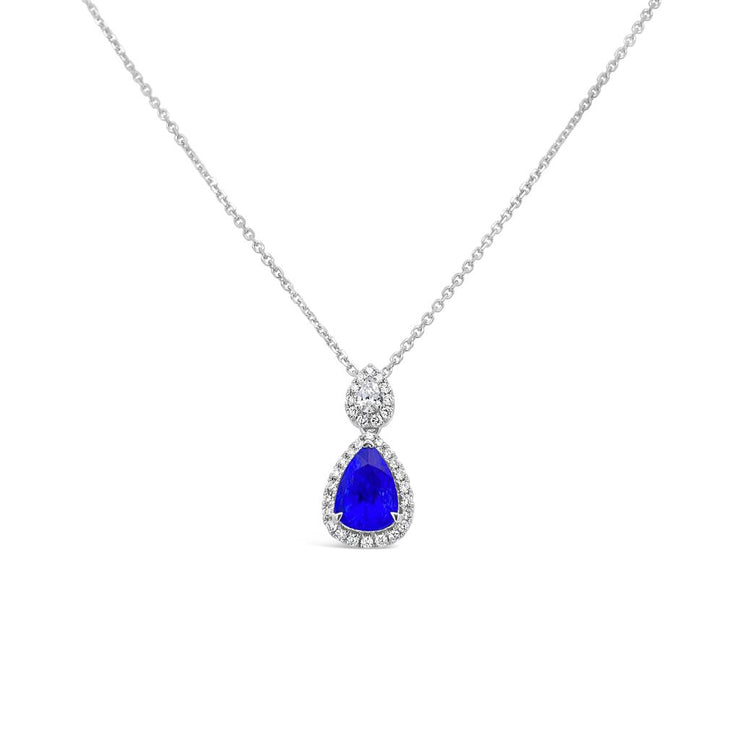 Irisa by Martin Binder Pear Blue Sapphire & Diamond Necklace