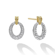 LAGOS Caviar Lux Gold Oval Drop Diamond Earrings