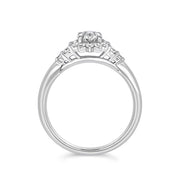 Yes by Martin Binder Oval Diamond Sunburst Halo Engagement Ring (0.89 ct. tw.)