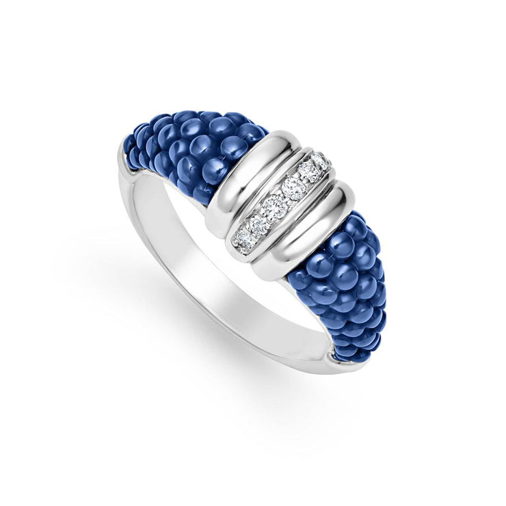 LAGOS Blue Caviar Ceramic Diamond Stacking Ring