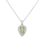 Irisa by Martin Binder Pear Peridot & Diamond Halo Necklace