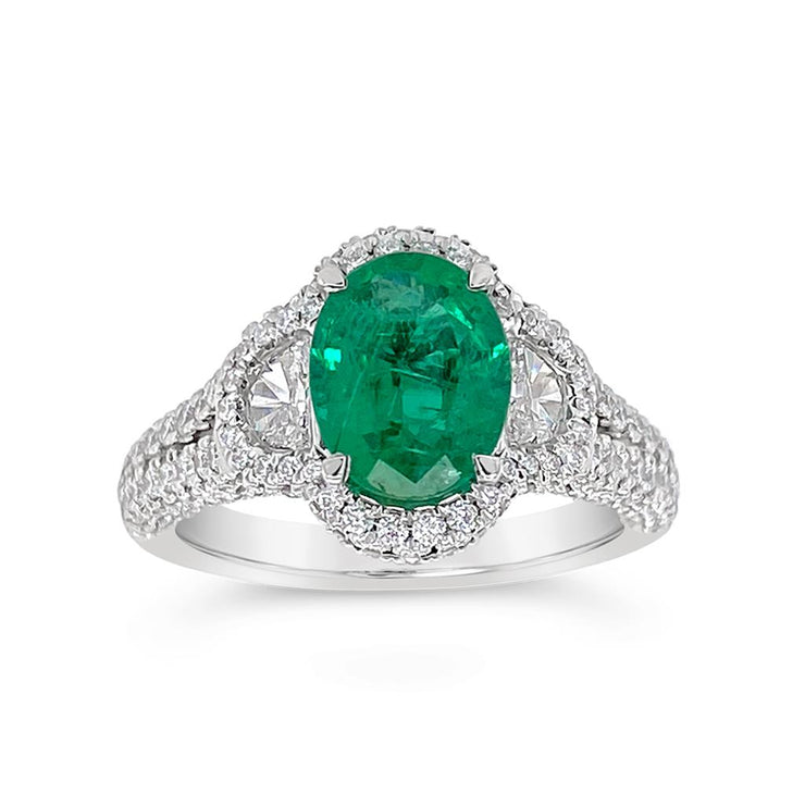 Irisa by Martin Binder Oval Emerald & Diamond Pave Ring