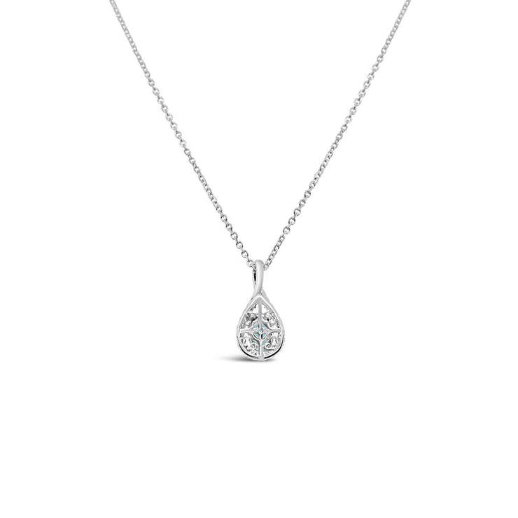 Irisa by Martin Binder Blue Zircon & Diamond Teardrop Pendant Necklace