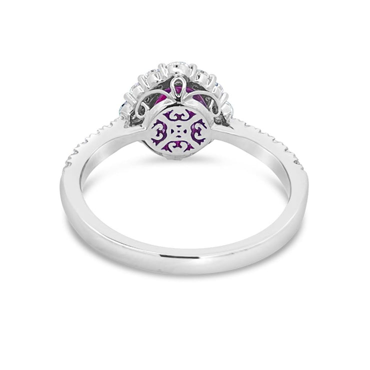 Irisa by Martin Binder Round Ruby & Diamond Halo Ring