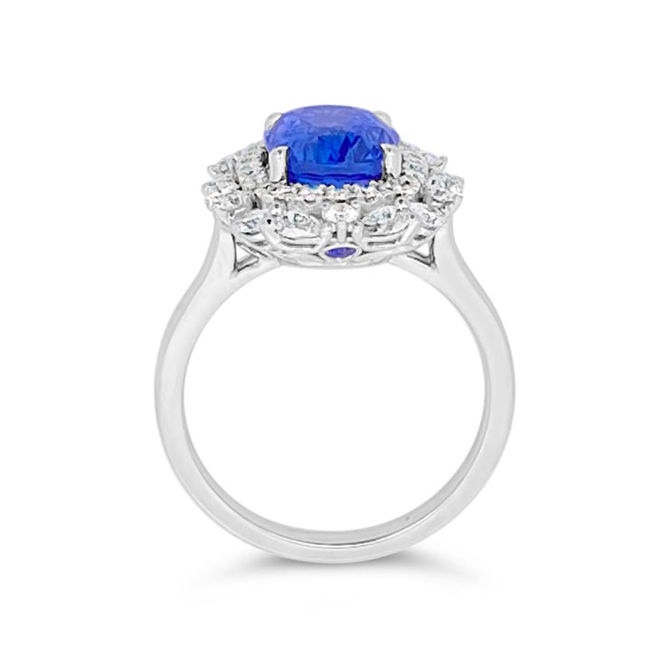 Irisa by Martin Binder Platinum Blue Sapphire & Diamond Statement Ring
