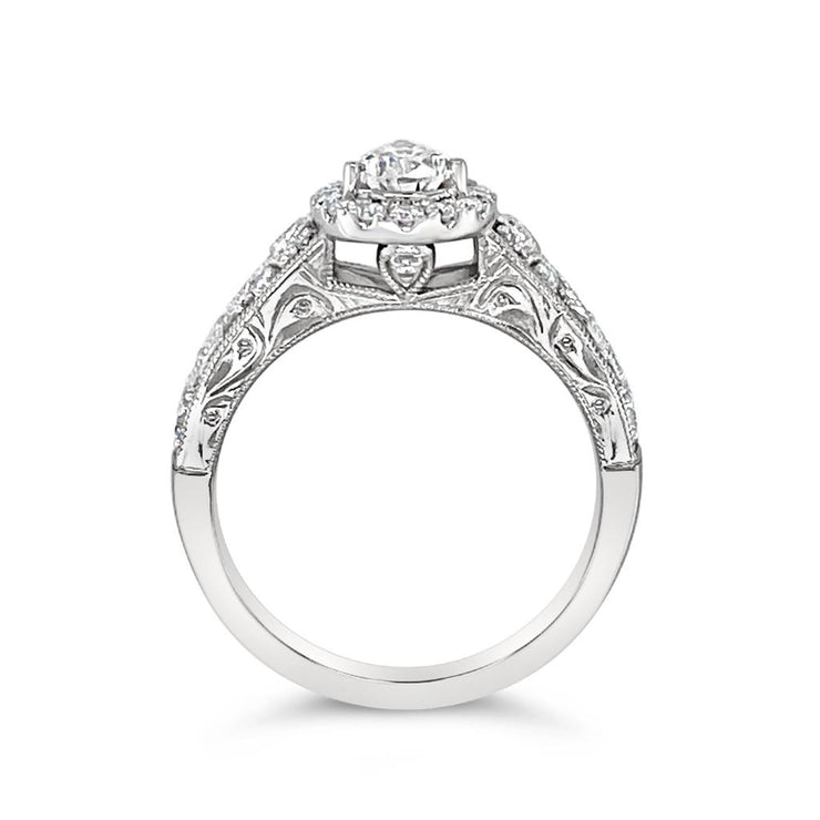 Yes by Martin Binder Pear Filigree Diamond Engagement Ring (0.94 ct. tw.)