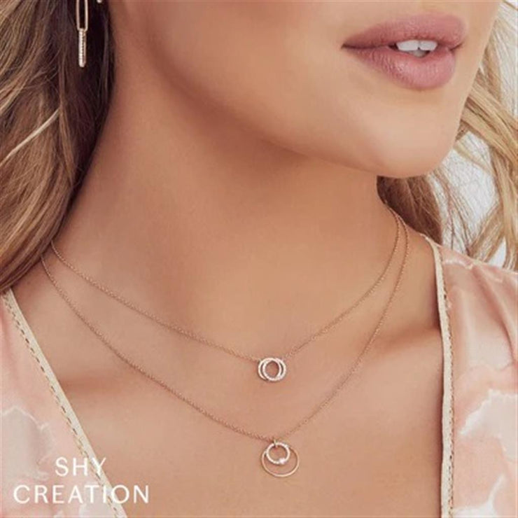 Shy Creation Diamond Circle Necklace