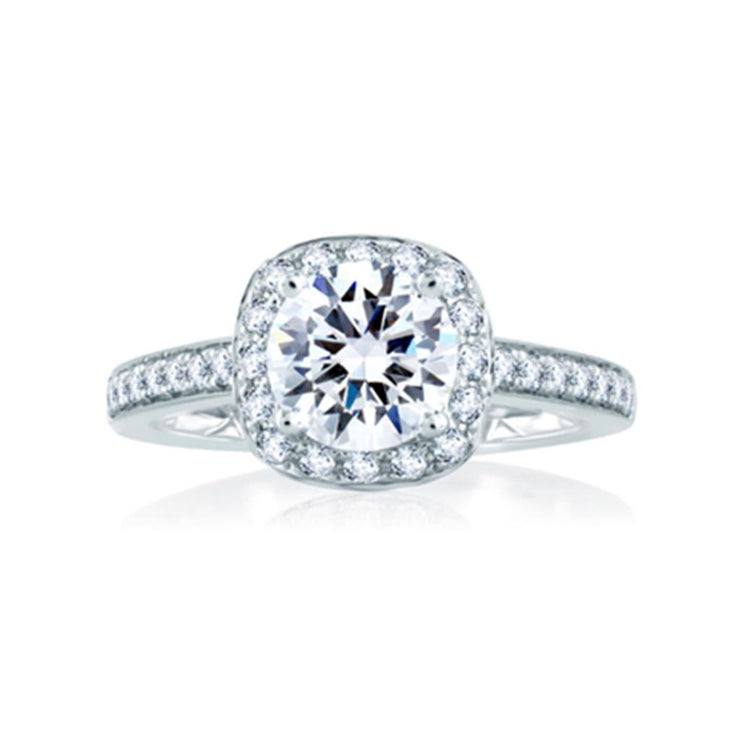 A.Jaffe Halo Semi-Mount Diamond Engagement Ring