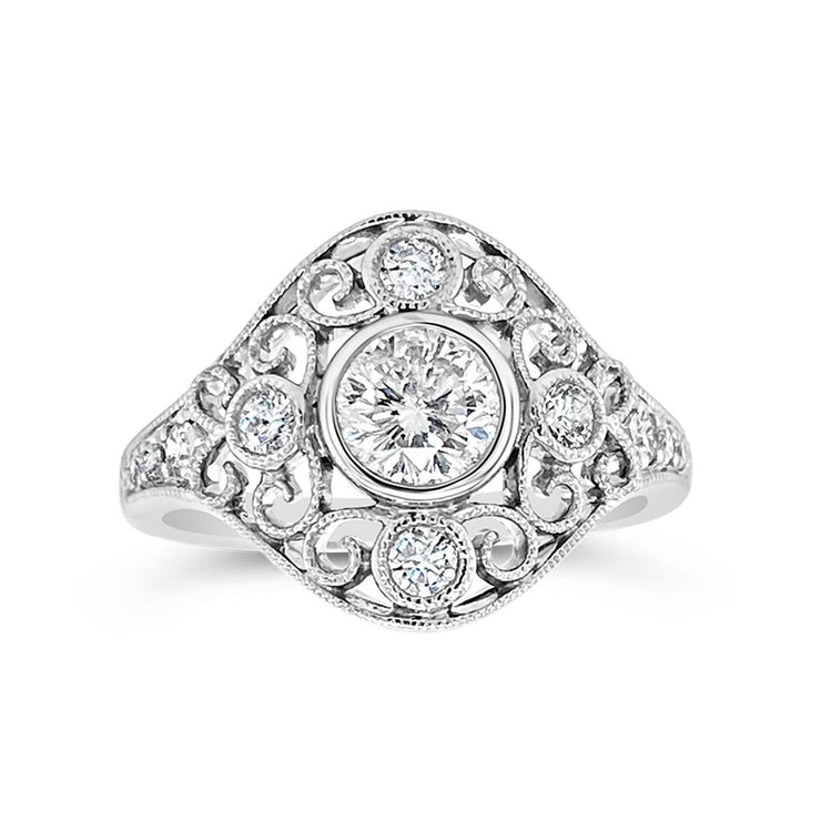 Yes by Martin Binder Round Filigree Diamond Engagement Ring (0.91 ct. tw.)