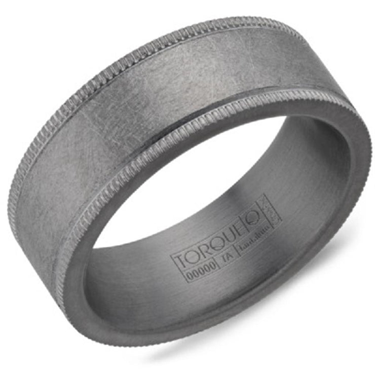 Crown Ring Torque Grey Tantalum 8mm Wedding Band