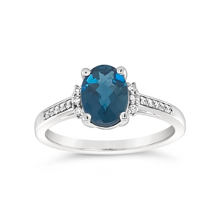 Irisa by Martin Binder Oval London Blue Topaz & Diamond Ring