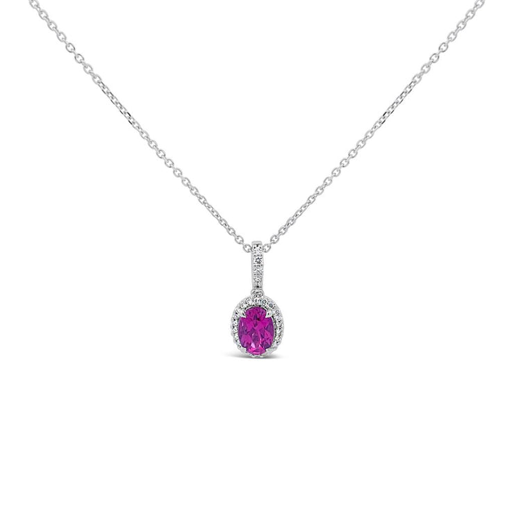 Irisa by Martin Binder Rhodolite Garnet & Diamond Halo Necklace
