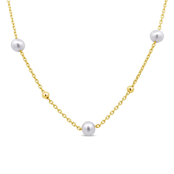 Miyana by Martin Binder Sterling Pearl Station Necklace